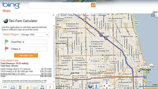 Bing Maps Calculates Your Cab Tab